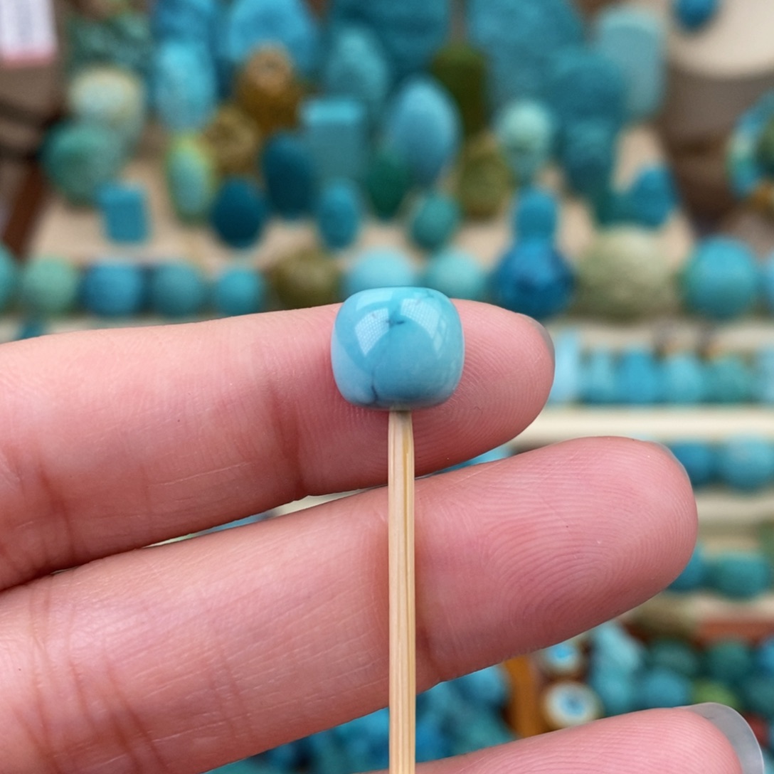 绿松石珠宝奇石未镶嵌9mm