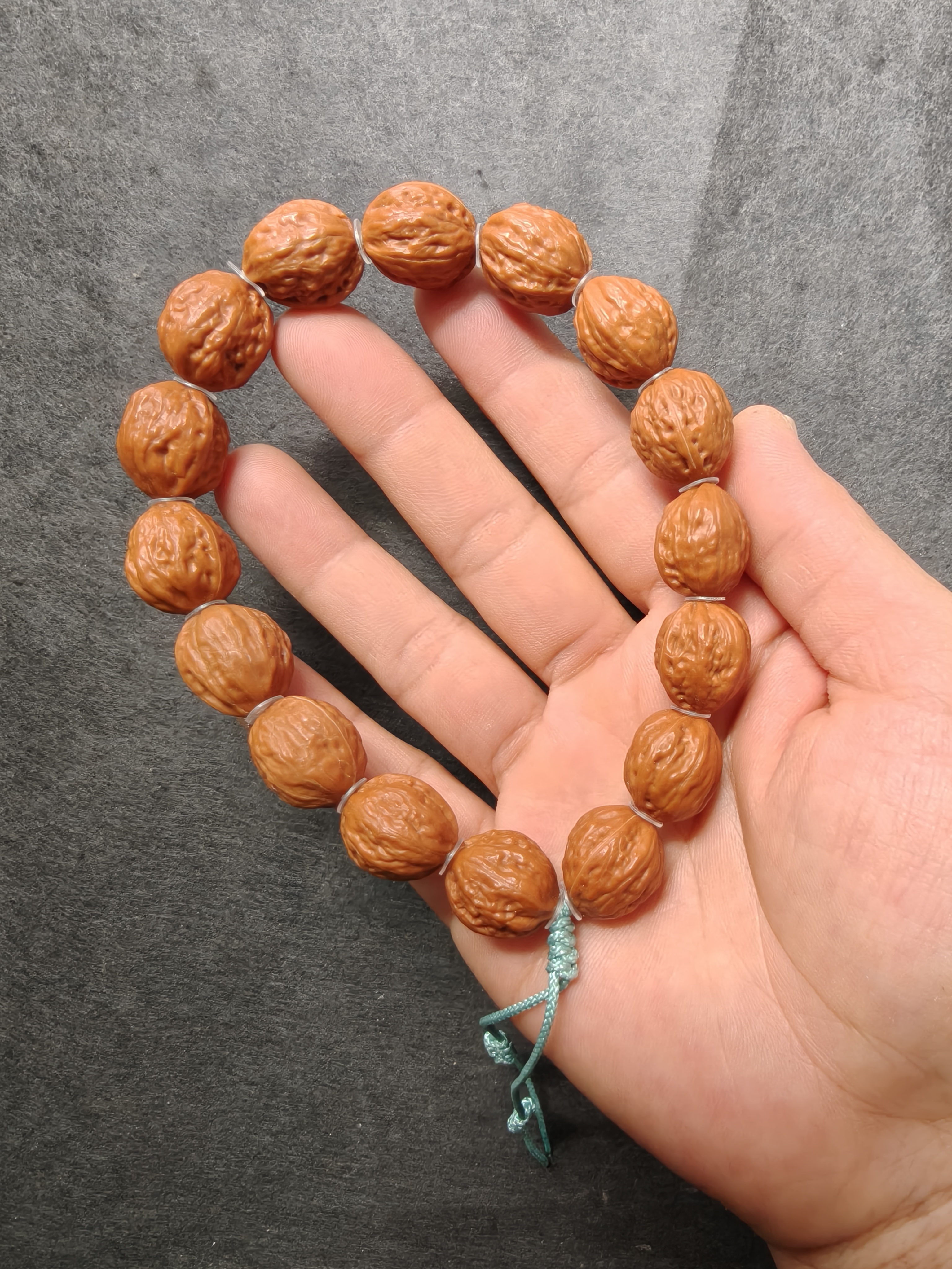 橘皮鲨鱼鳍宽边小金豆核桃手串一物一图边15肚15.5桩高17MZ057