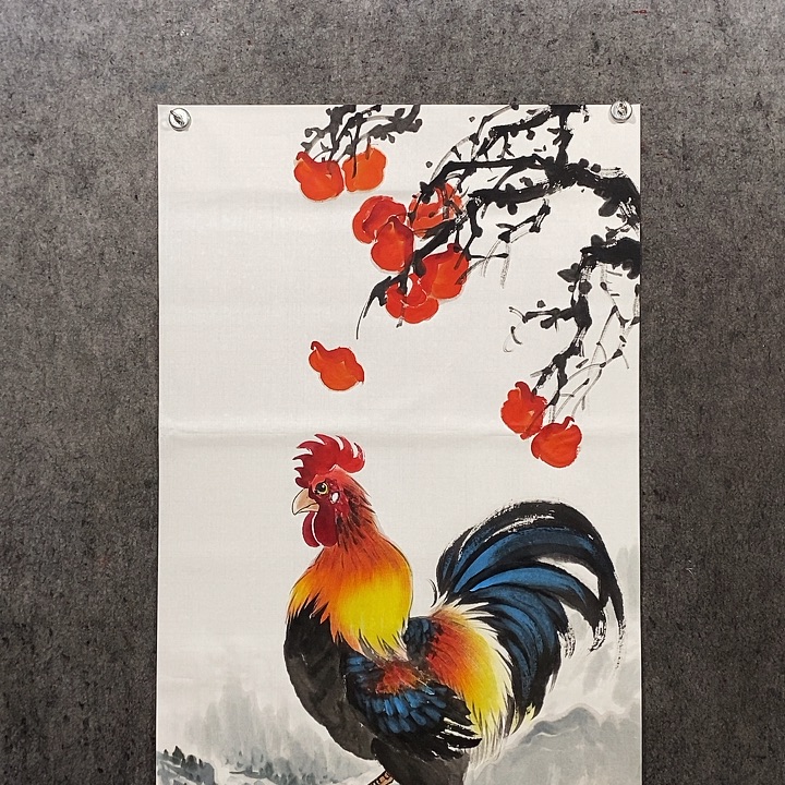 国画张松平国画大公鸡