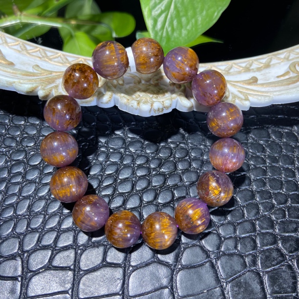 极光二三紫钛金多多单圈13mm➕水晶手串