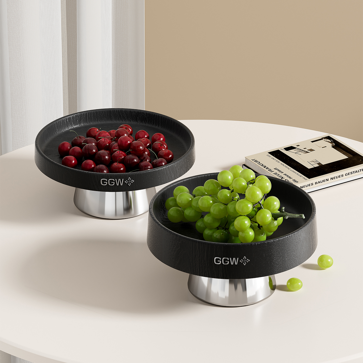 高级感高脚水果盘客厅茶几家用桌面零食点心糖果摆放盘精致干果盘