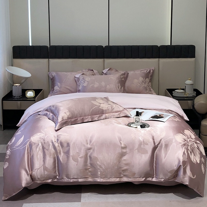 【寝夫人】专柜欧式轻者贡缎提花磨毛四件套3