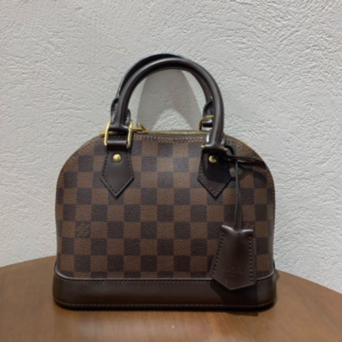 99新 LouisVuitton/路易威登 Alma bb棋盘格贝壳包时尚手提包