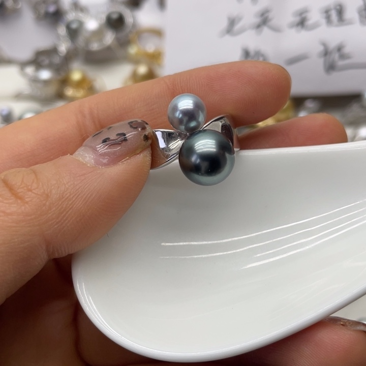 海水珍珠戒指银S925镶嵌