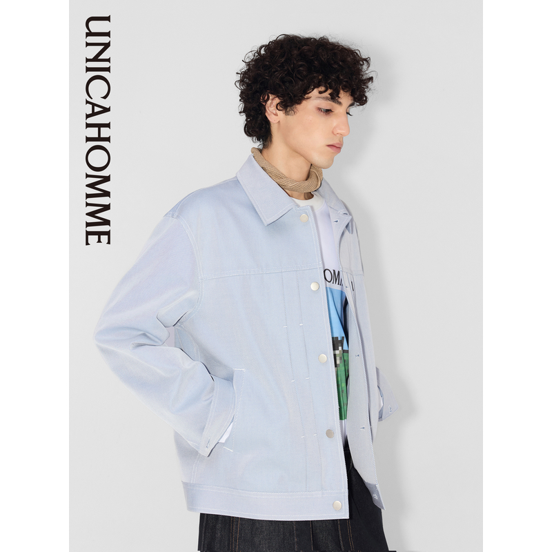 UNICAHOMME褶裥结构棉质夹克外套