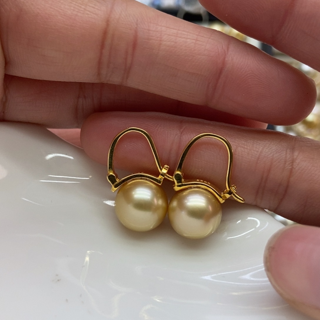 海水珍珠耳饰银S925镶嵌