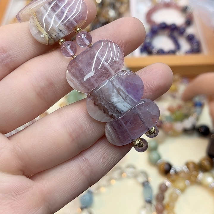 水晶手链未镶嵌极光手牌