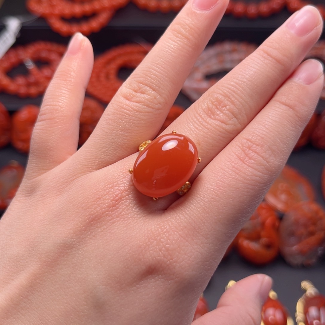 南红玛瑙南红银S925镶嵌