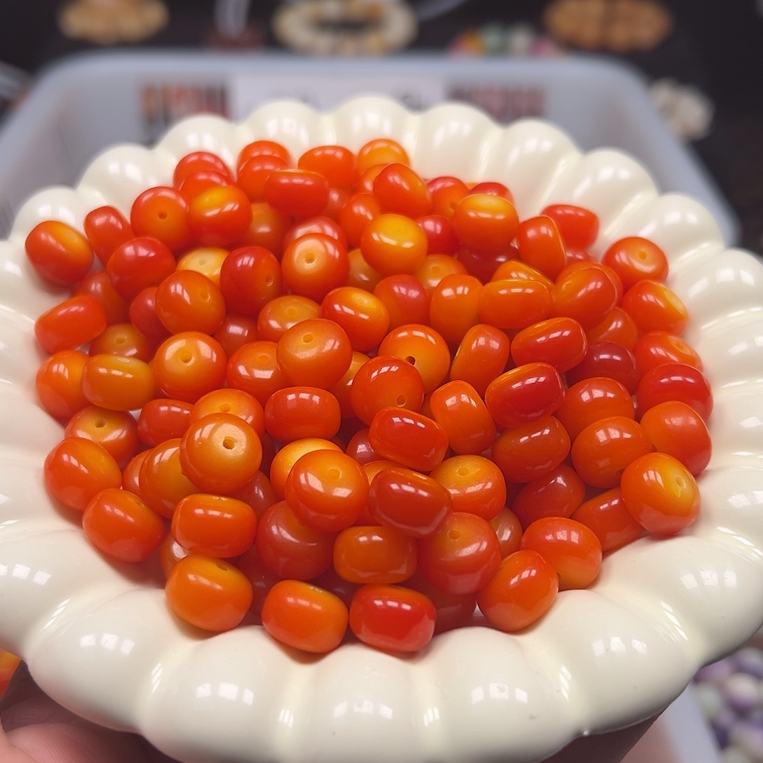 手串菩提根/象牙果110颗金橘色药片12✖️8