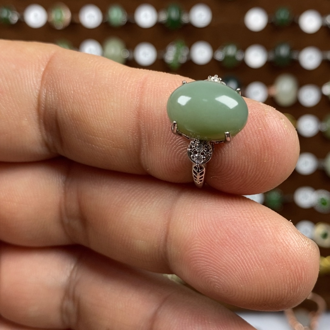 和田玉（青玉）戒指合金