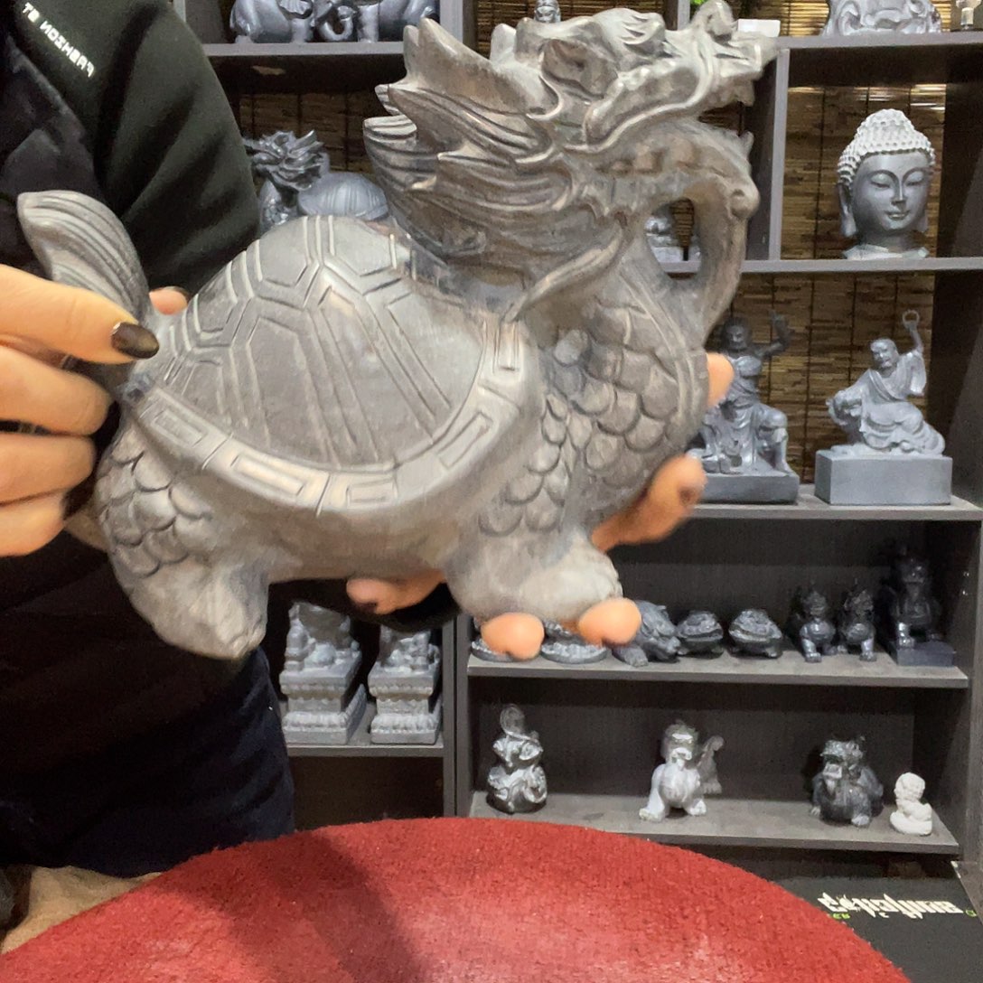 石材天然青石精雕龙归
