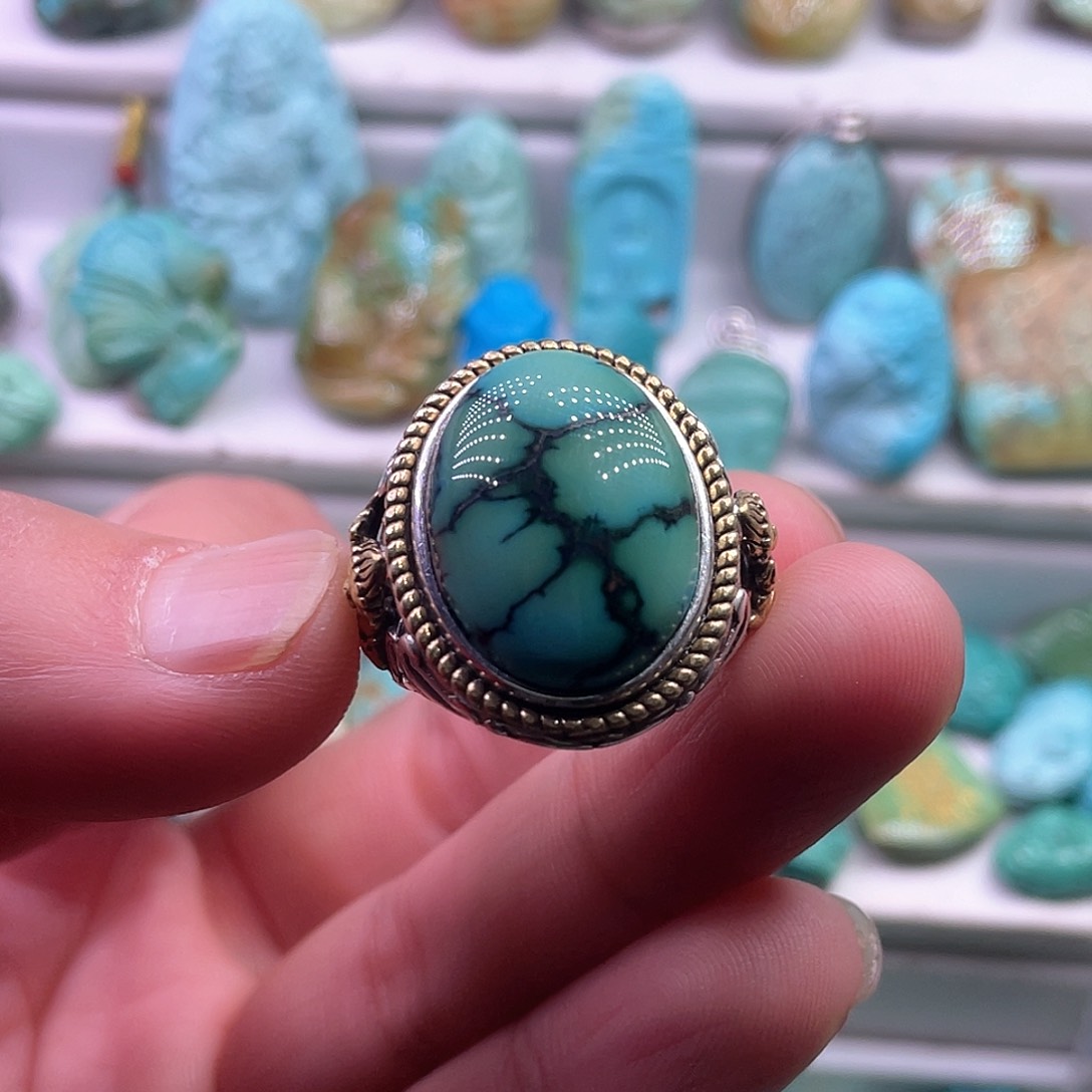 绿松石颈饰银S925镶嵌用****0