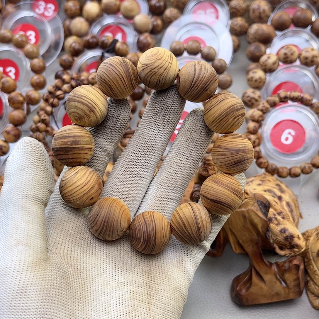 柏木（崖柏）手串/手链大*子20黑金虎皮纹