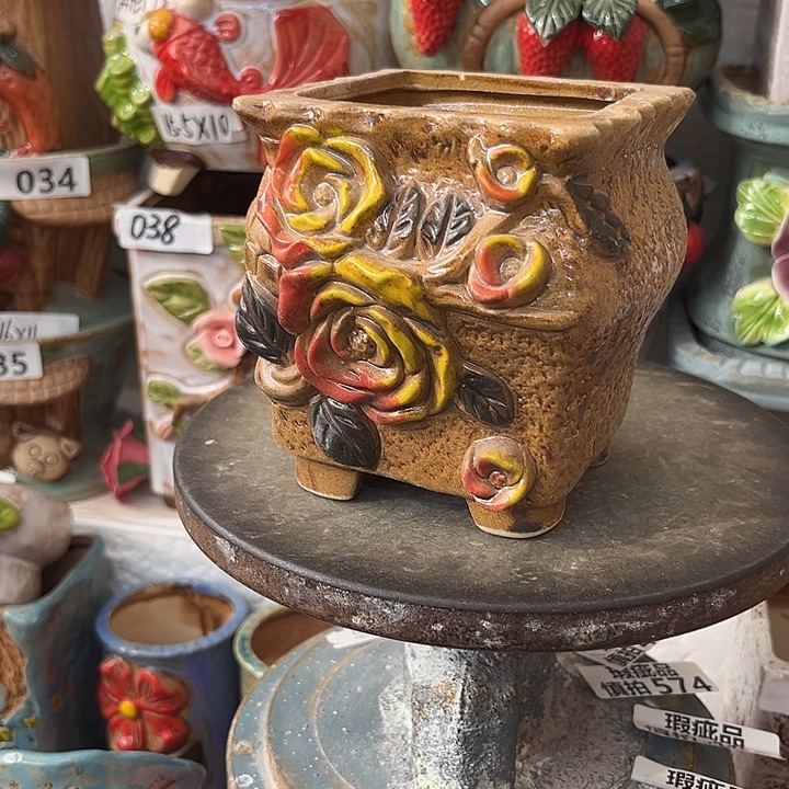 粗陶材质多肉花盆