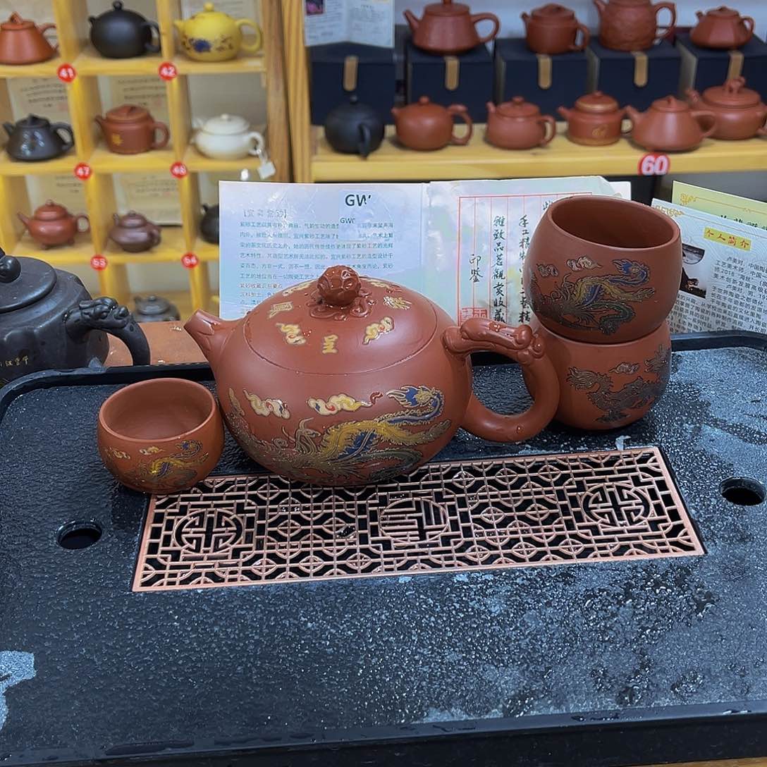 紫砂茶案紫砂壶500cc4小2大