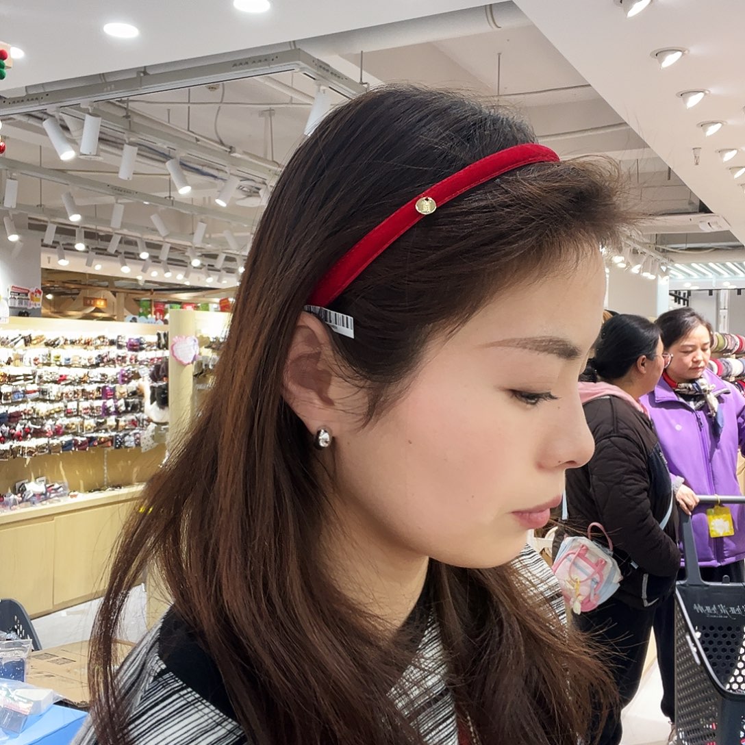 皮质非金属红色细发箍