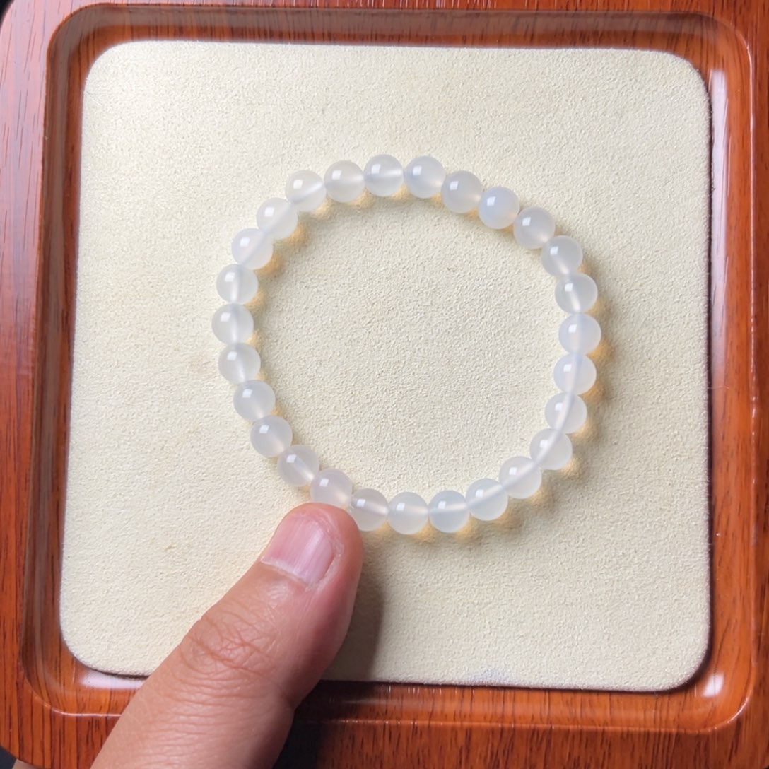 玛瑙/玉髓未镶嵌手链保山荔枝冻圆珠7.2