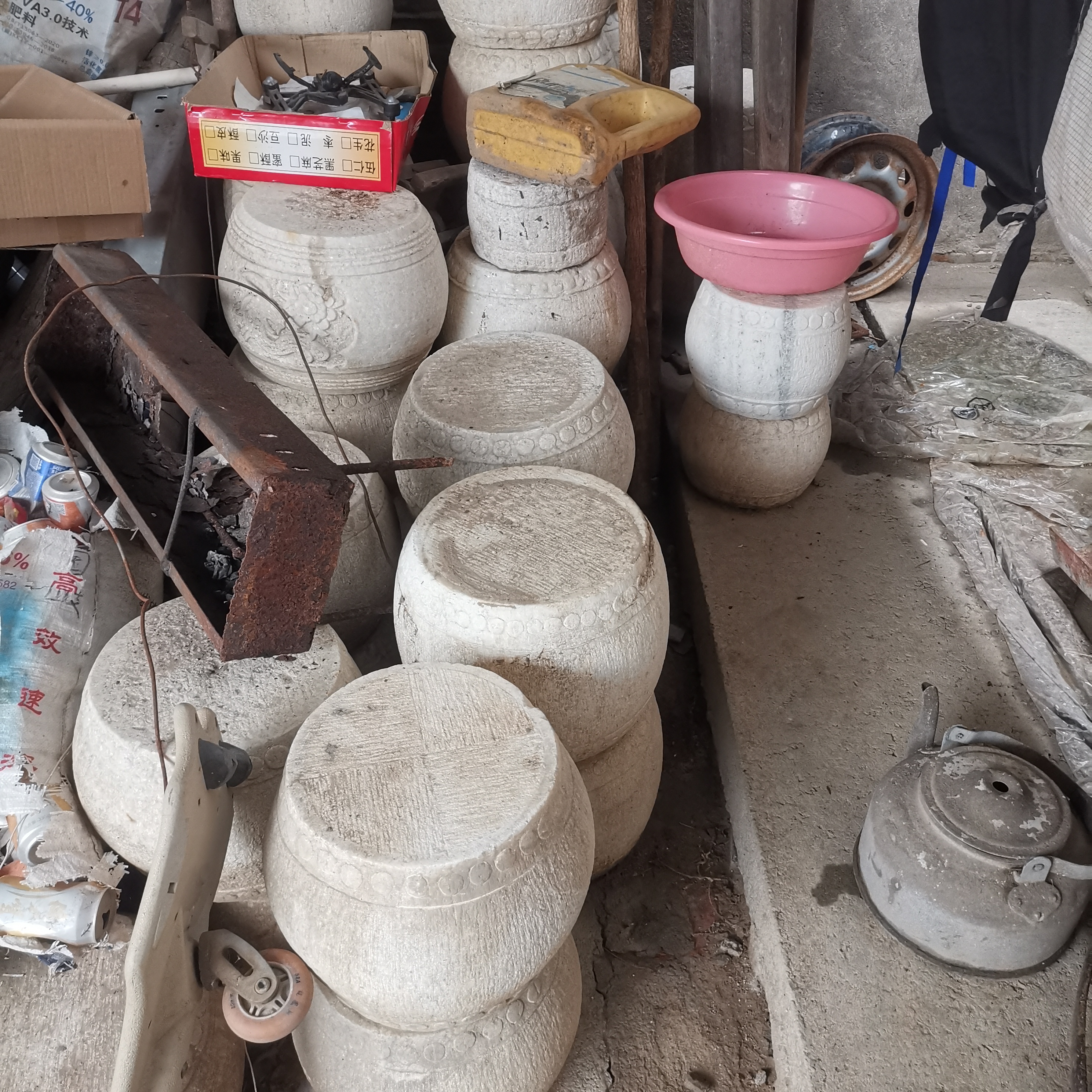 老石鼓柱墩旧石墩适用于古建筑木柱底座