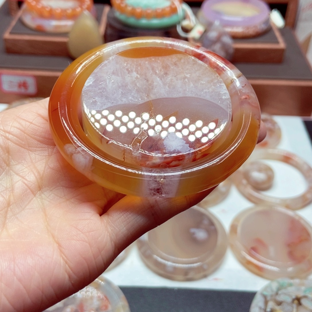 软***鱼玛瑙/玉髓未镶嵌手镯