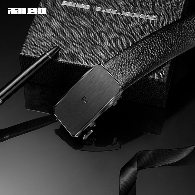 【头层牛皮】利郎皮带男士真皮腰带新款商务休闲款自动扣皮带