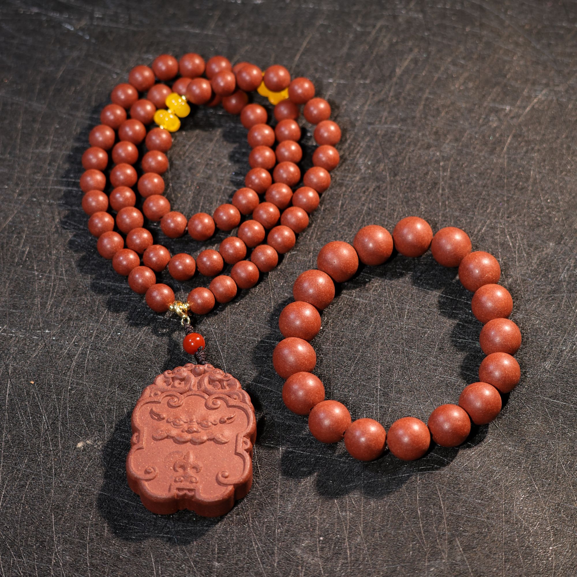 【古法清远香方】非遗手工合香珠08脖挂款送1.2单圈FXWH0057泥塑