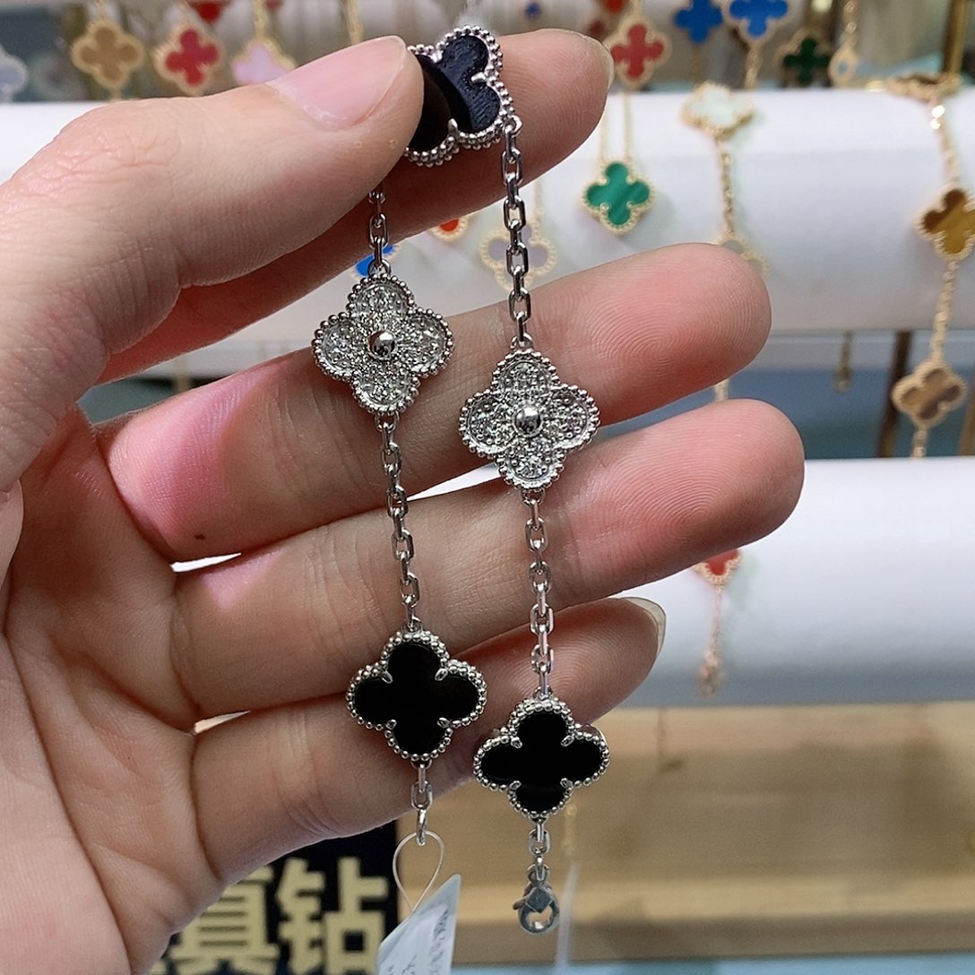 玛瑙/玉髓手链18K金镶嵌K白