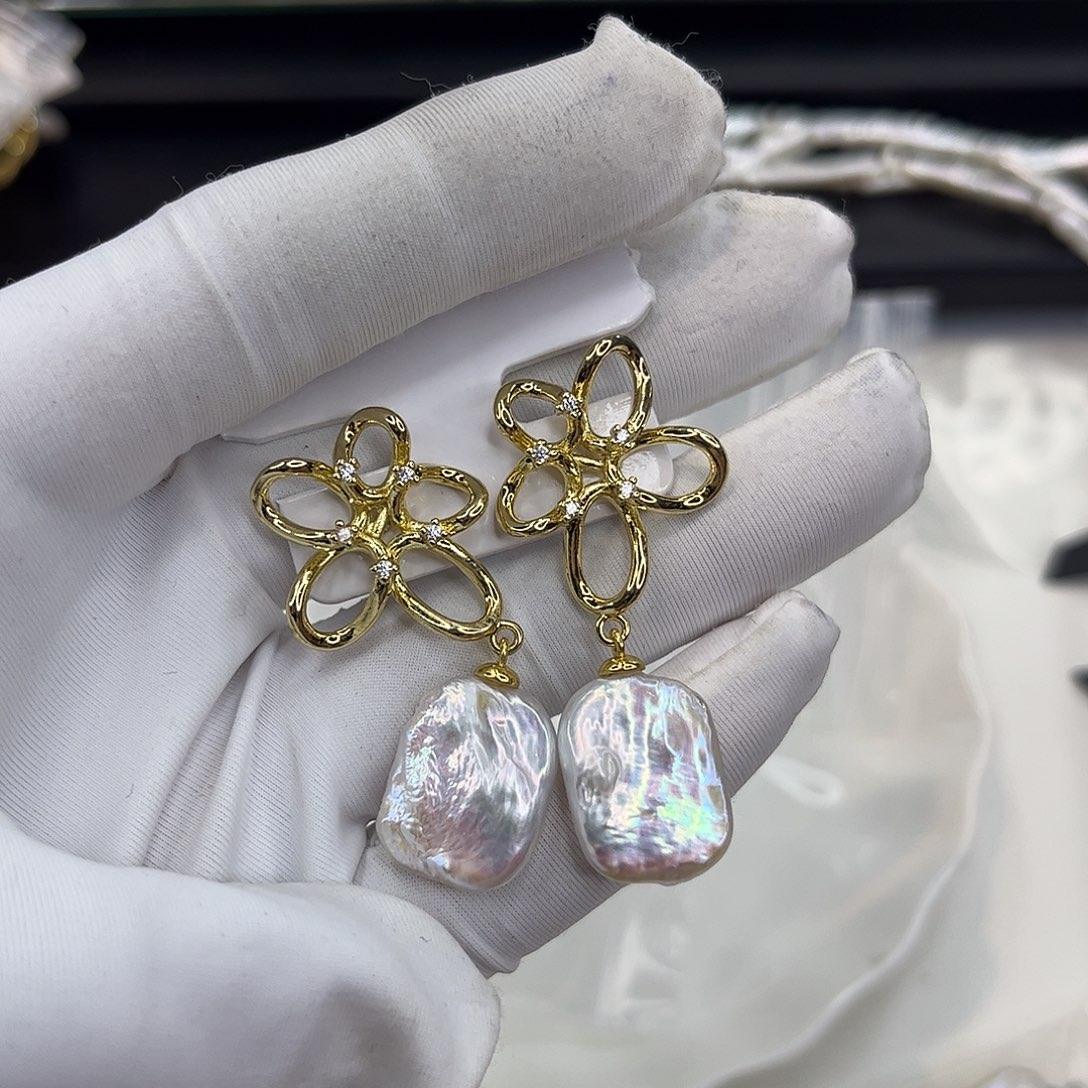 耳饰淡水珍珠合金