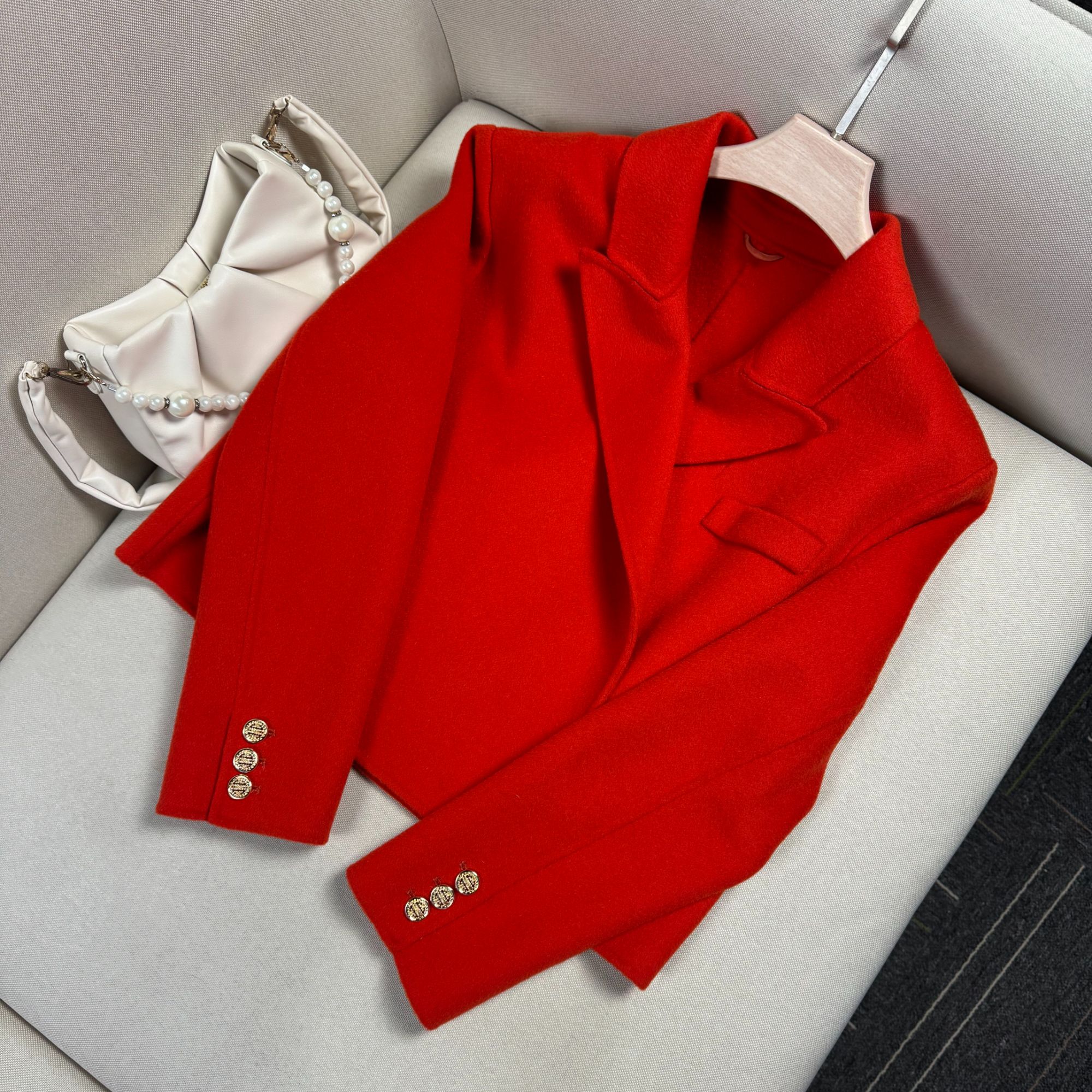 短款女高级感双面呢外套