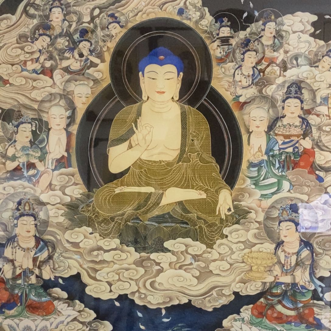 版画阿弥陀佛说法图