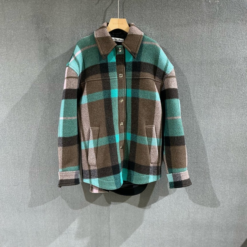 未使用 Acne studio （pm）格纹羊毛衬衫外套 全新xxs/xs码/8552