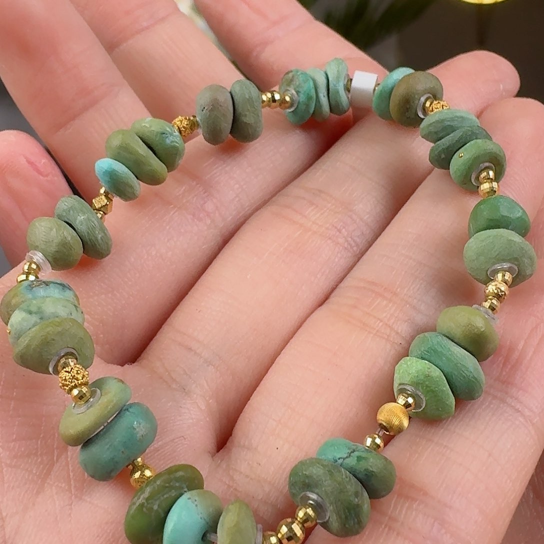 绿松石珠宝奇石18K金镶嵌