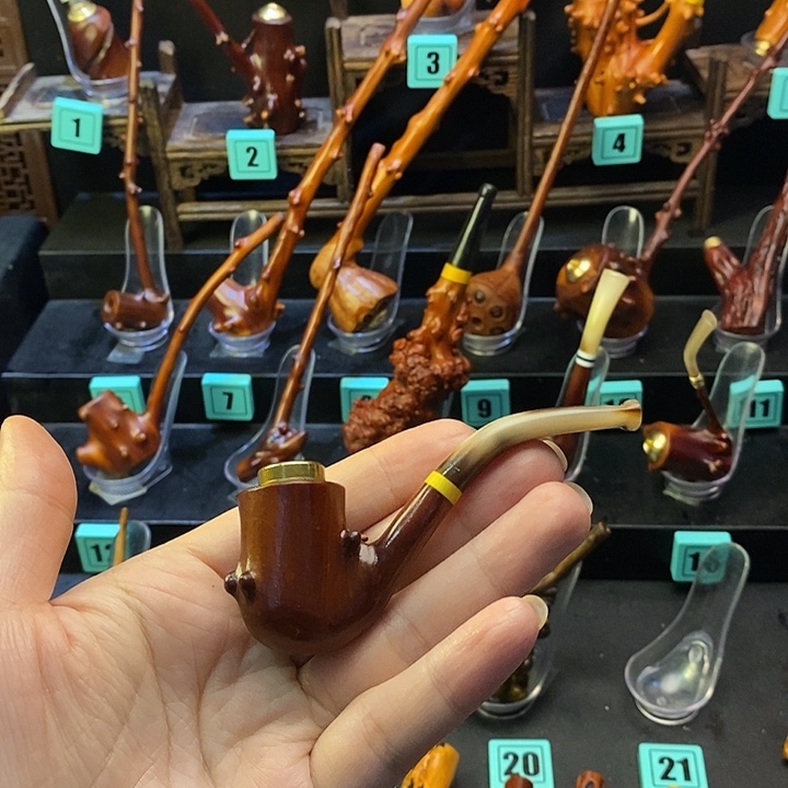 祥***哥大叶紫檀（黑酸枝木类）檬子木烟斗