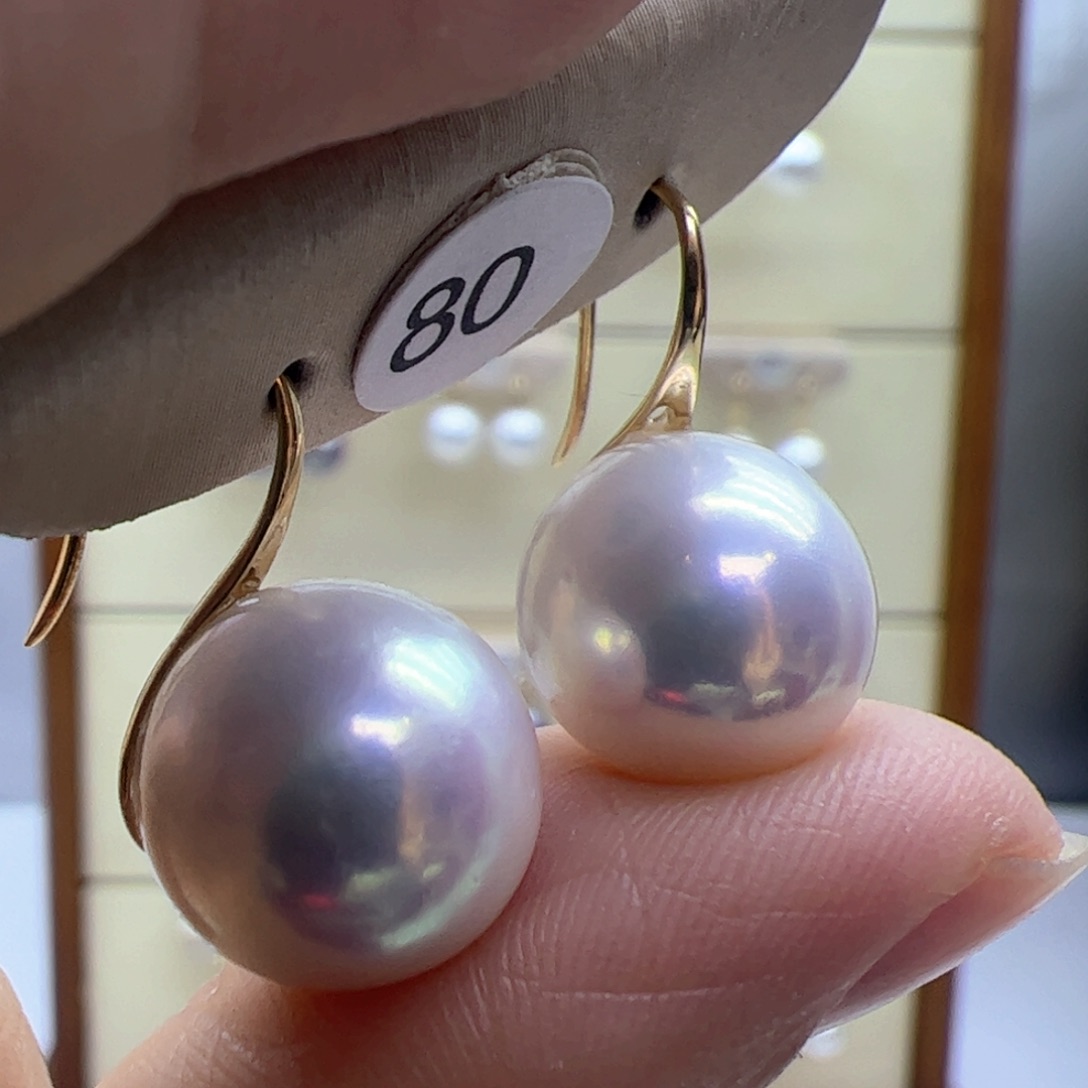 淡水珍珠耳饰18K金镶嵌