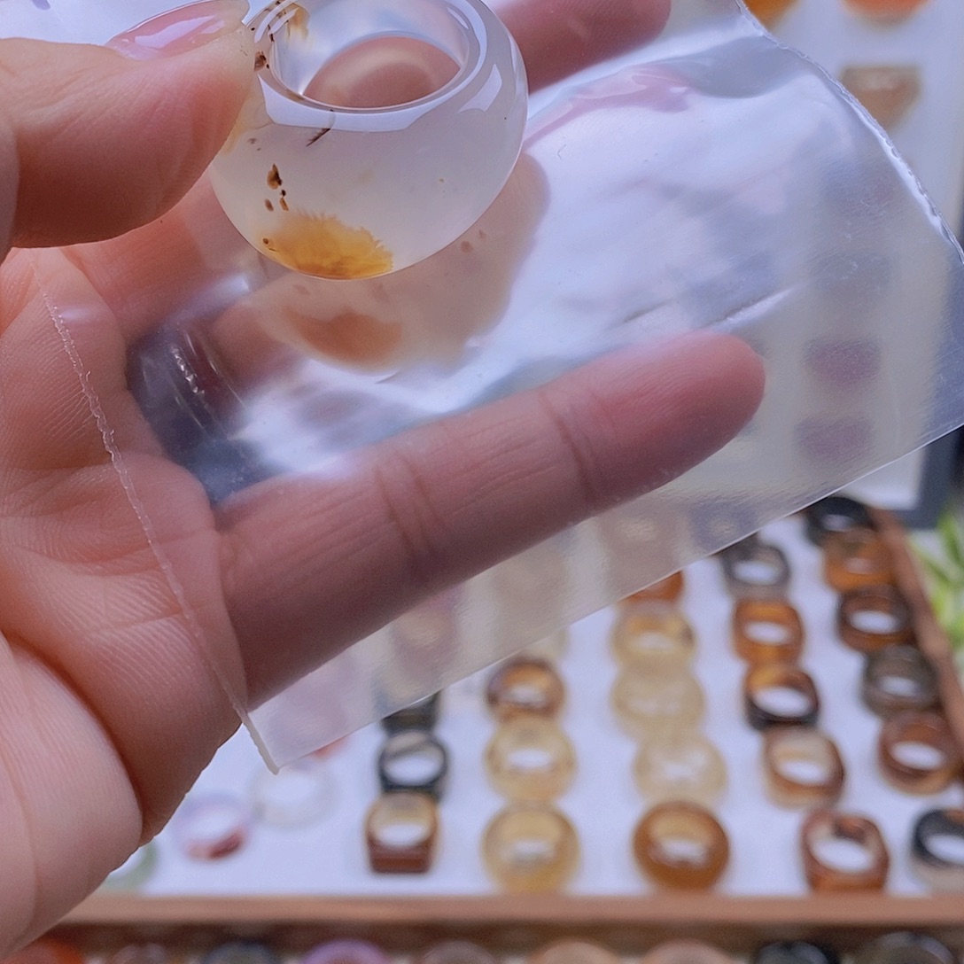 玛瑙/玉髓戒指未镶嵌不退换