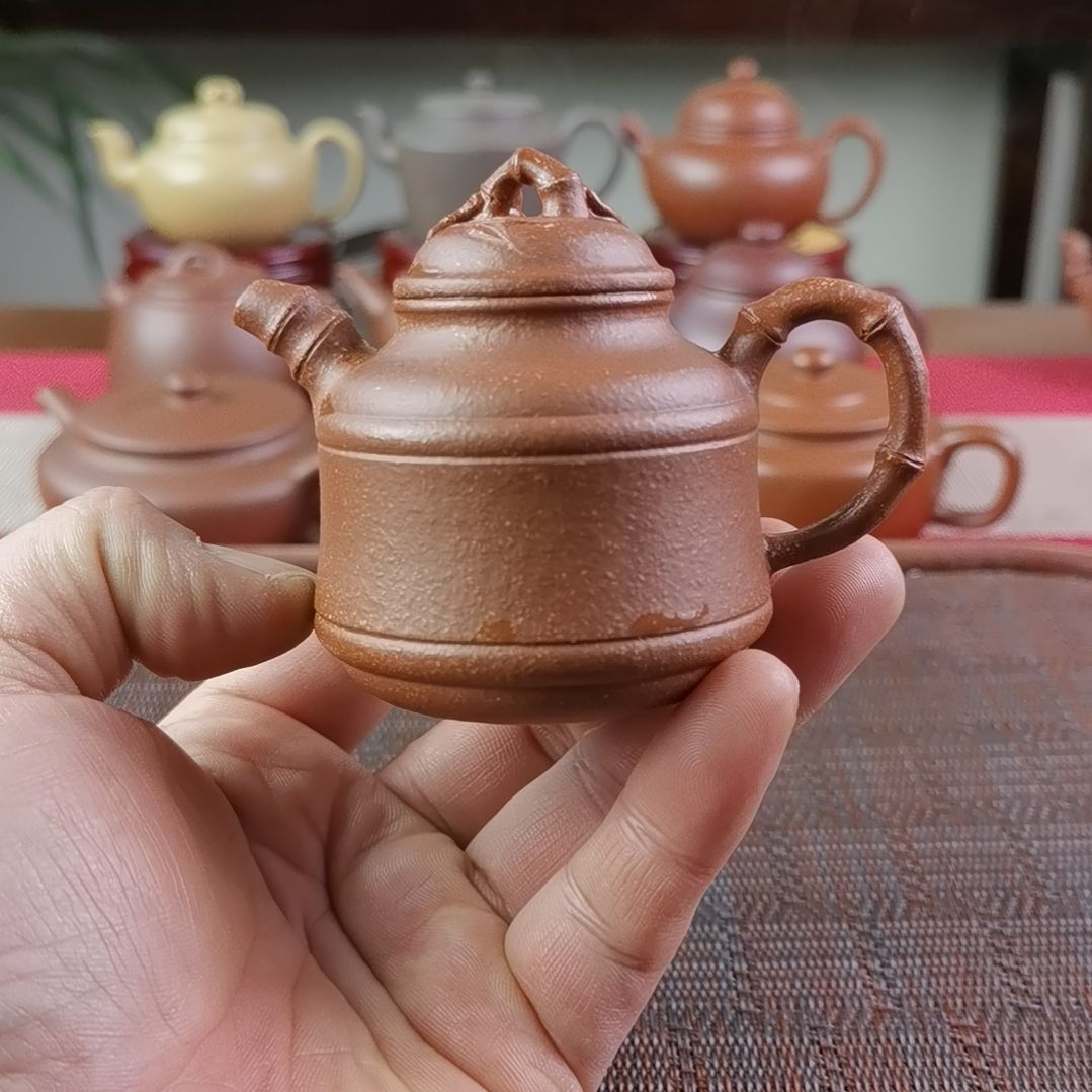 紫砂茶壶降坡圆竹鼎110CC