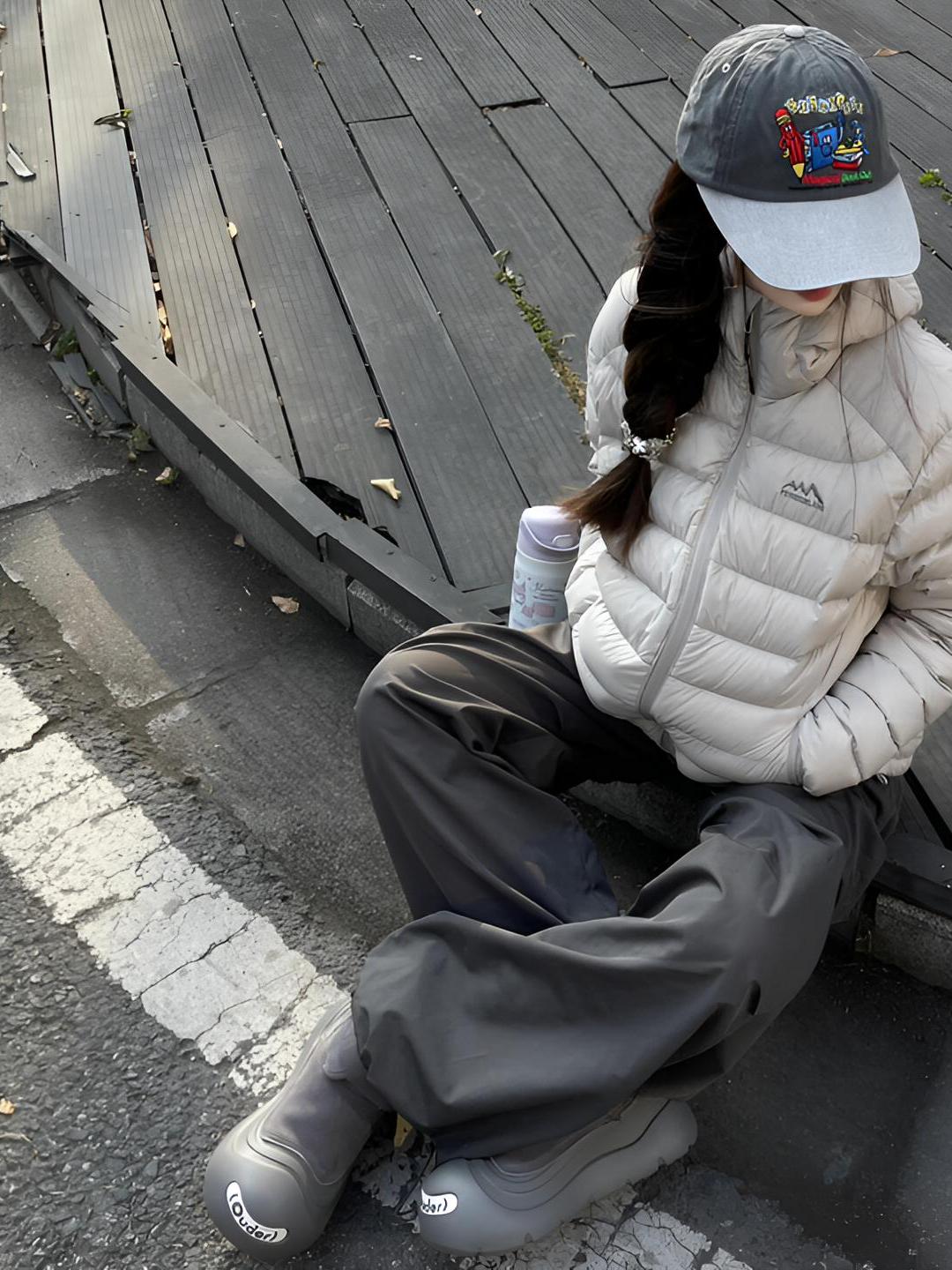 韩系轻薄早秋棉衣外套女连帽修身小个子设计感排骨服爆款夹棉棉袄