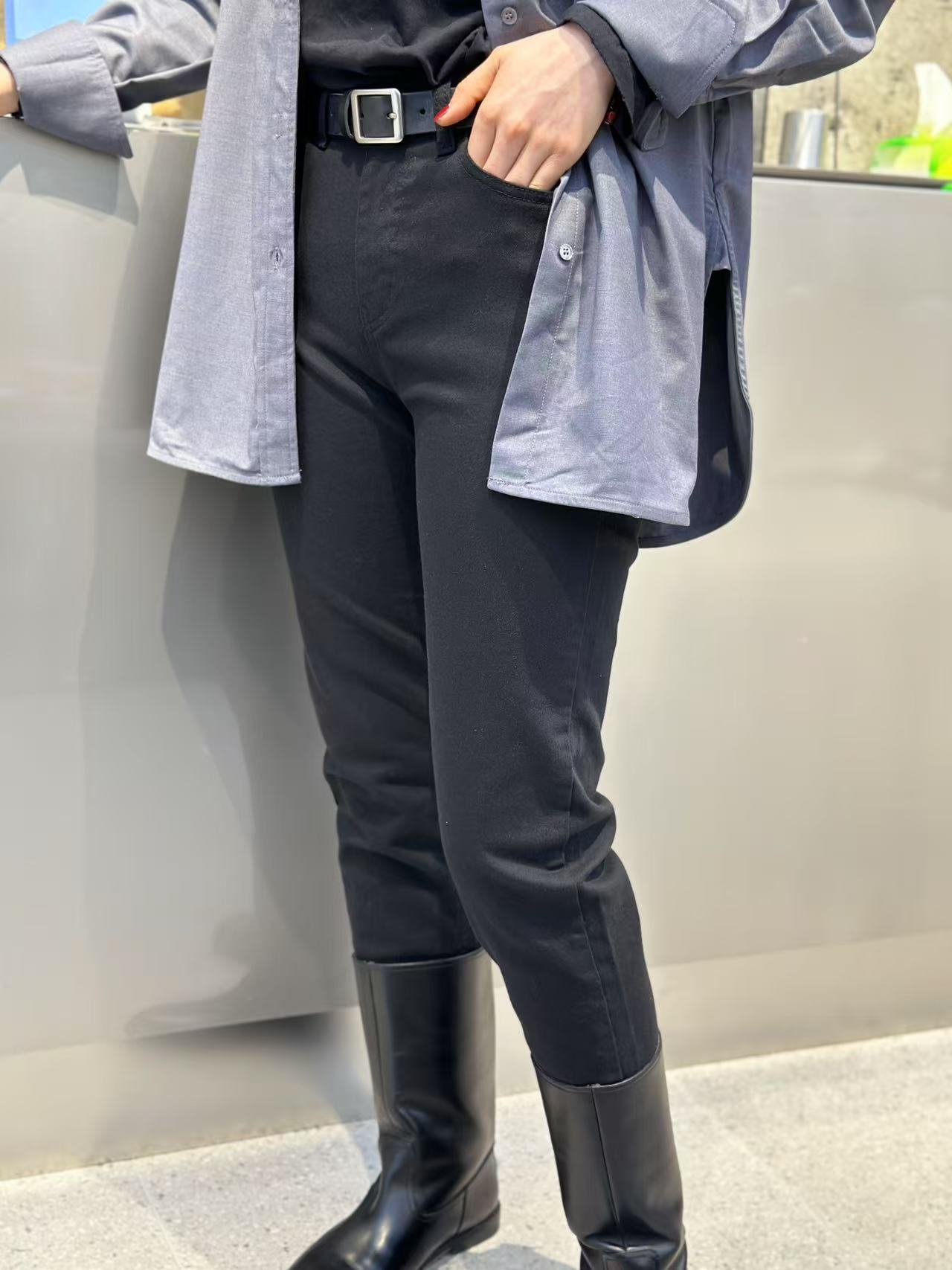 黑色牛仔裤女高腰显瘦弹力修身小脚烟管裤