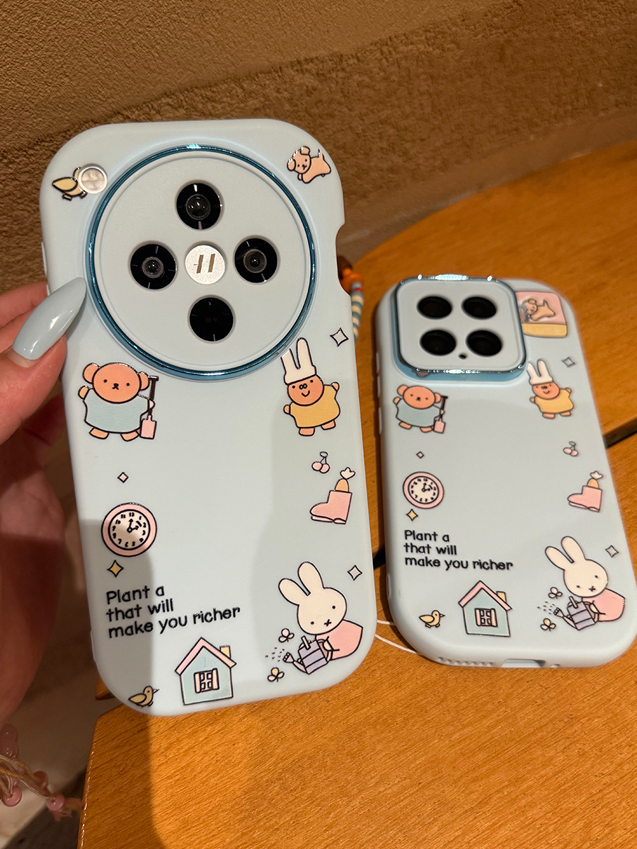 可爱兔子适用opporeno14手机壳小米15红米华为p80荣耀400苹果vivo