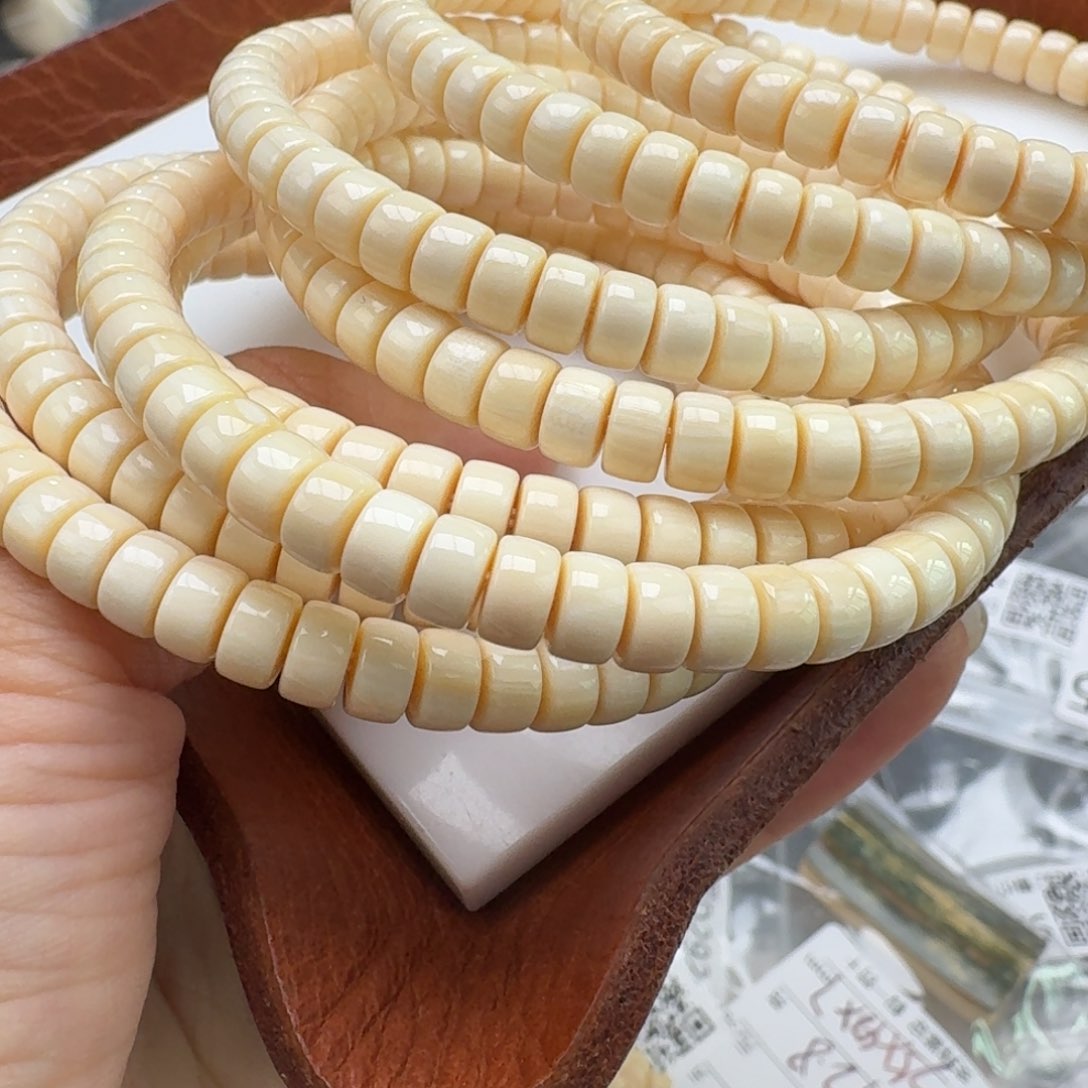 猛犸象牙手串/手链/手镯015  6×3mm药片