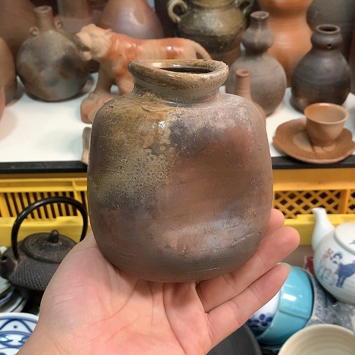 备前烧花瓶一个备前