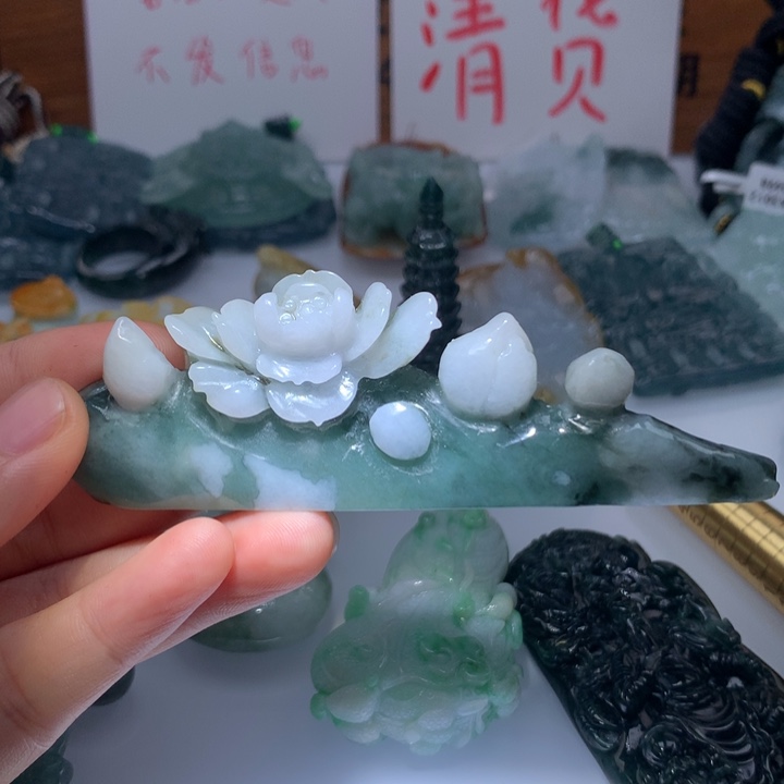 翡翠颈饰未镶嵌保真天然A货翡翠