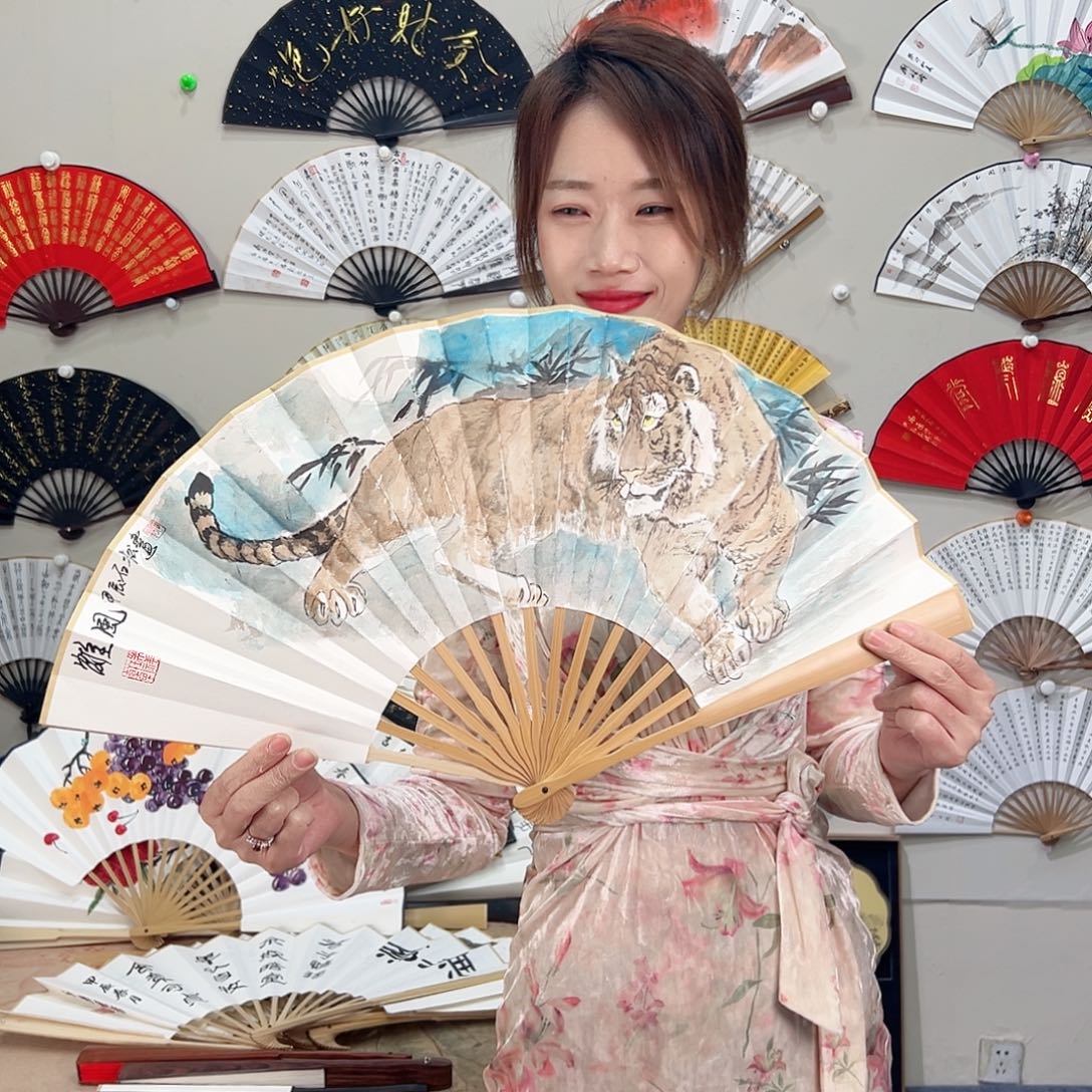 书法十寸玉竹-文玩扇-手写-粘好发出