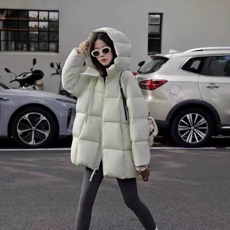 轻感泡芙羽绒服女中长款新款冬季简约气质龟背保暖羽绒服