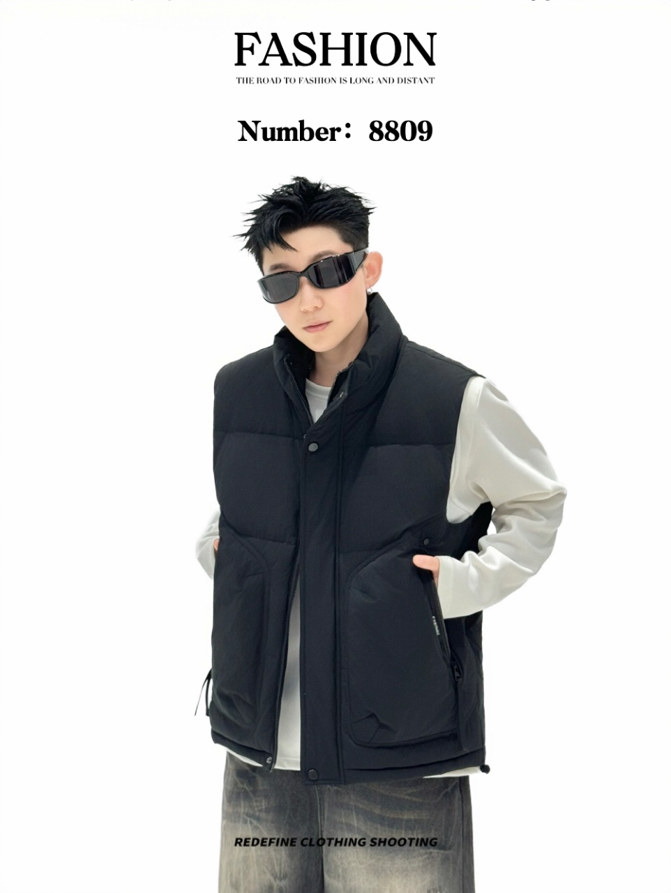 立领保暖百搭加厚休闲保暖潮流马甲-8809