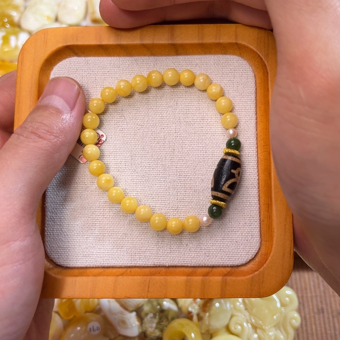 琥珀耳饰未镶嵌蜜蜡手串