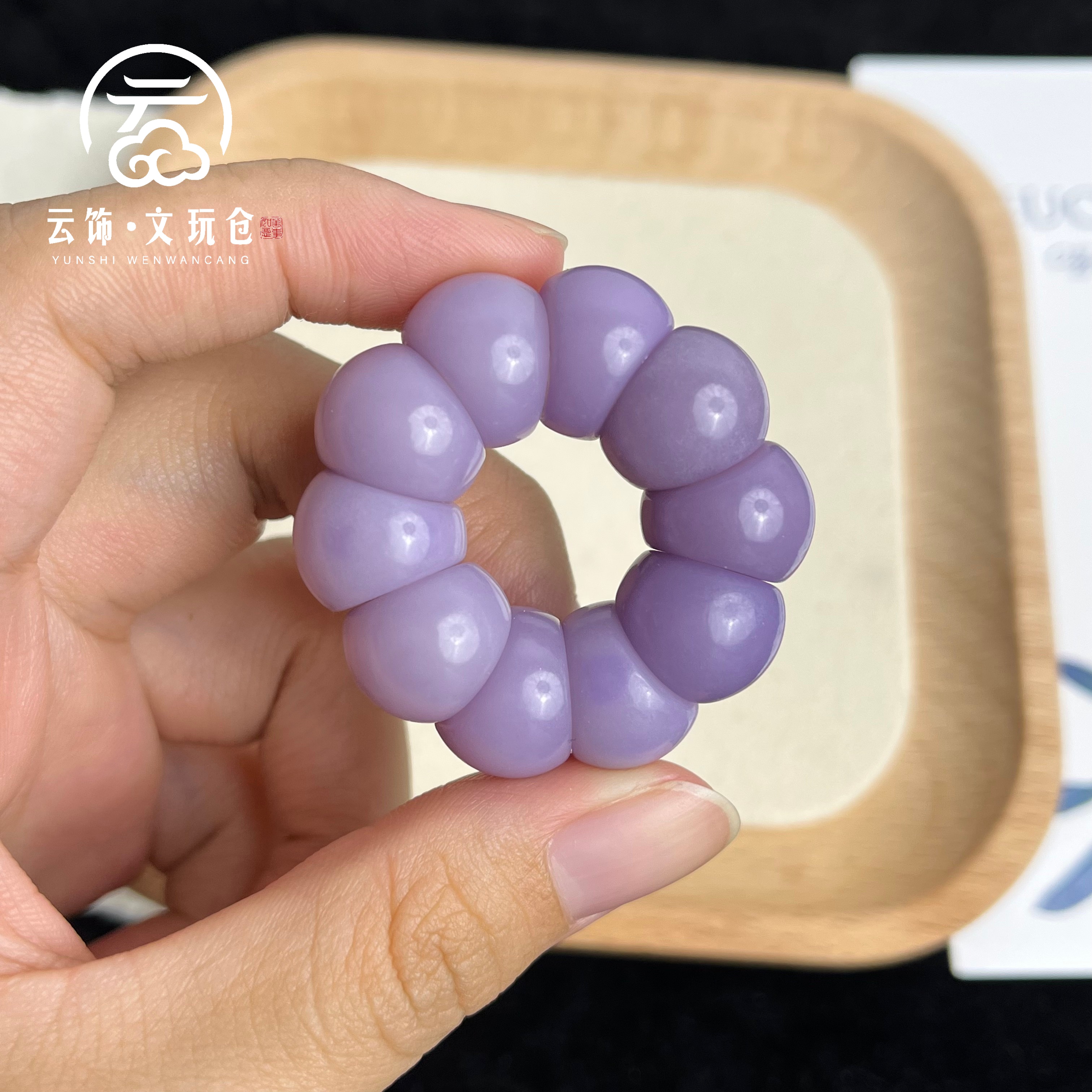 烟籽14mm   菩提根薰衣紫蒜瓣手捻   CS023-2019