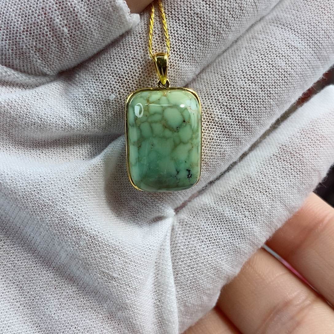 绿松石珠宝奇石18K金镶嵌