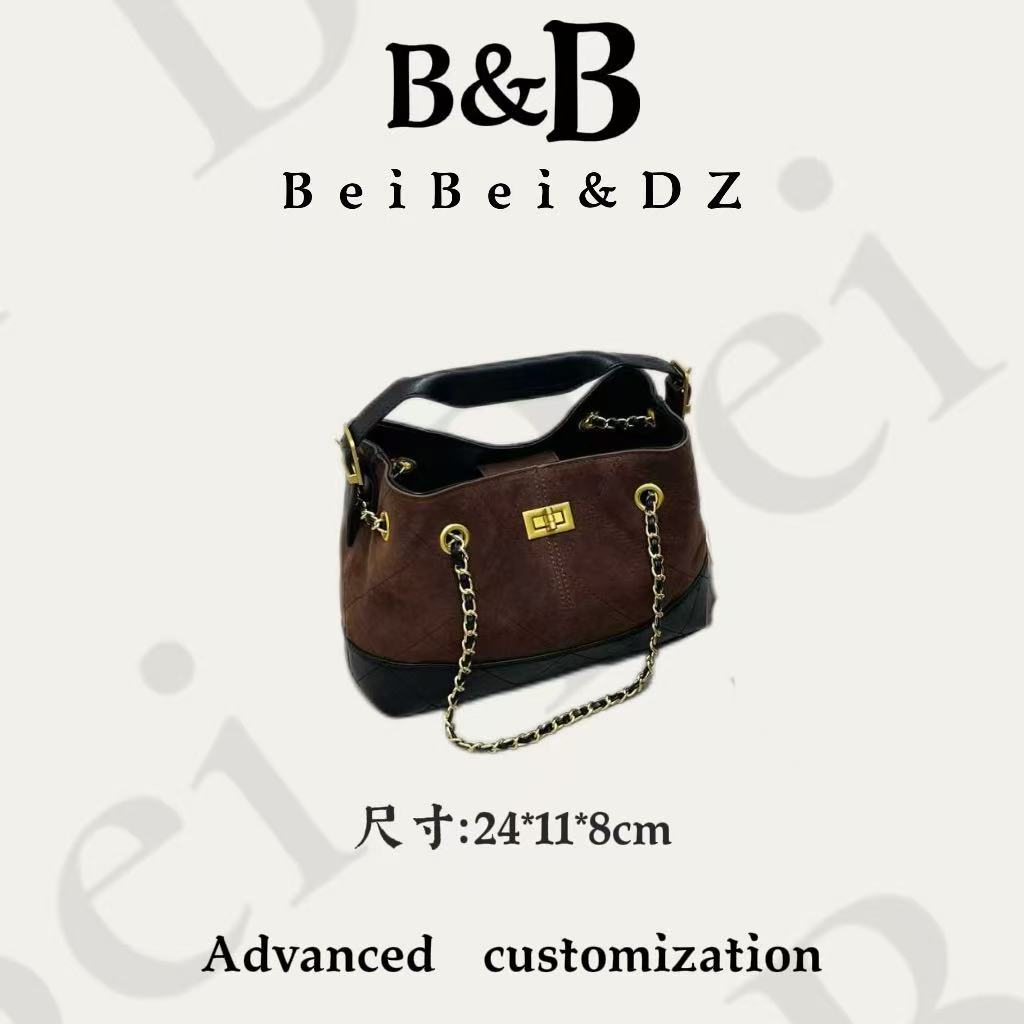 【BB&DZ】9787鹿皮绒咖啡 经典通勤轻奢时尚百搭单肩斜挂款气质女包