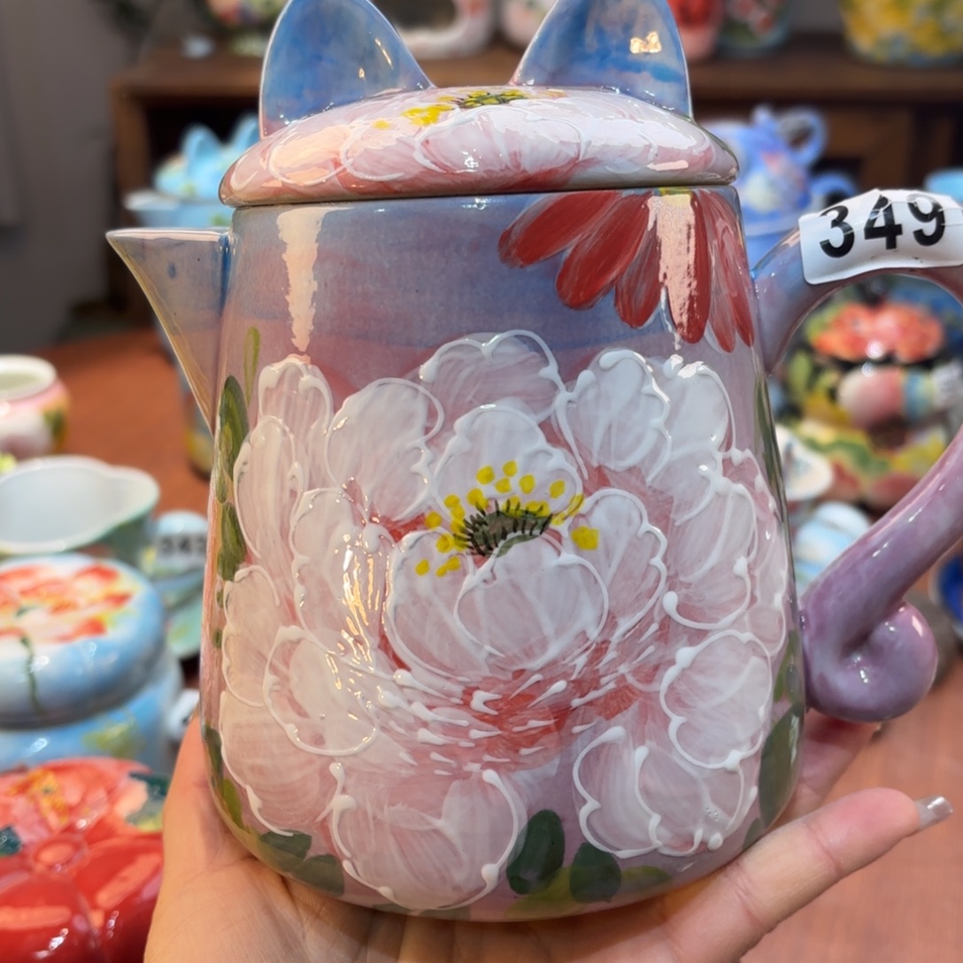 瓷片景德镇手绘高温釉下彩陶瓷茶具