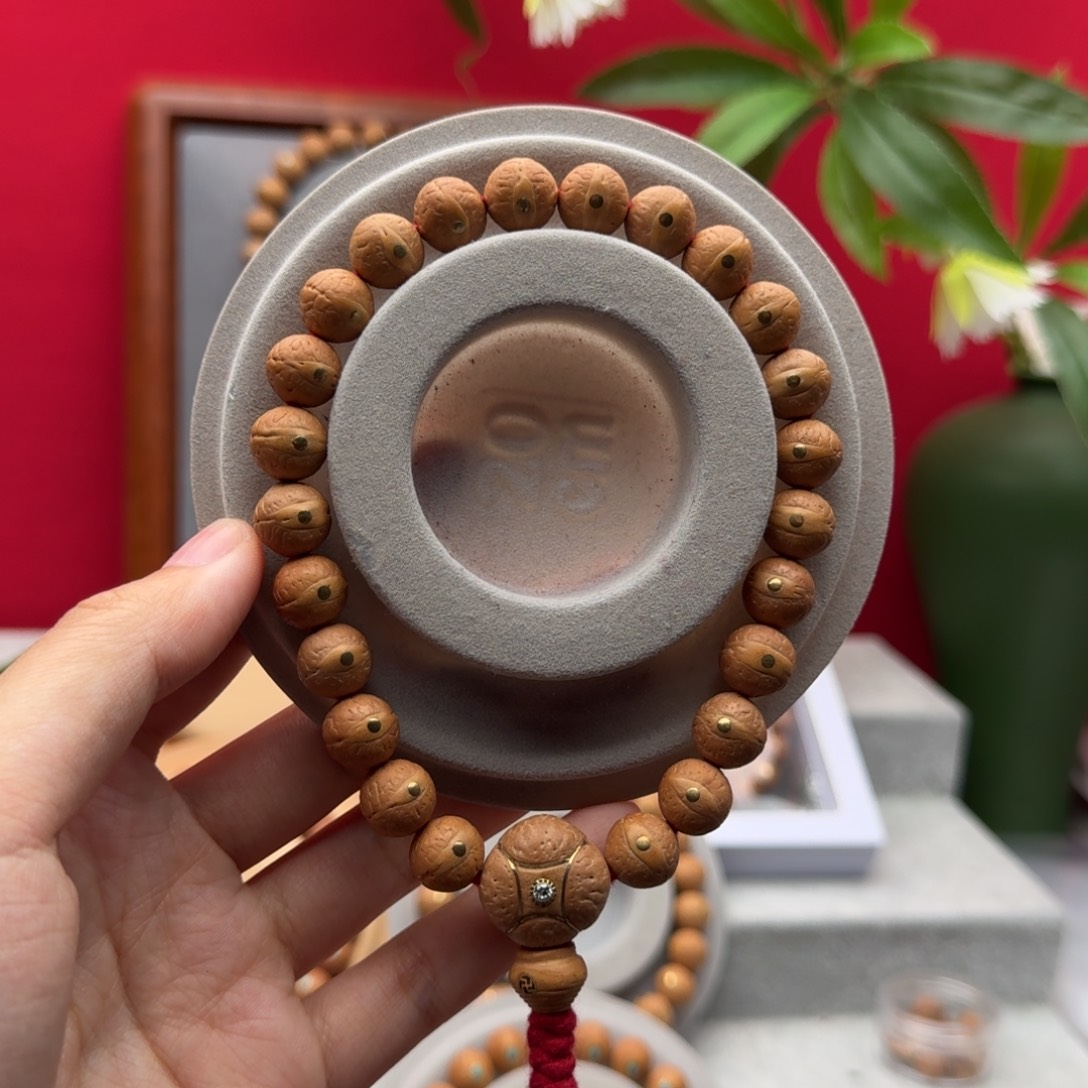 凤眼菩提手串小11铜钉镶嵌手串